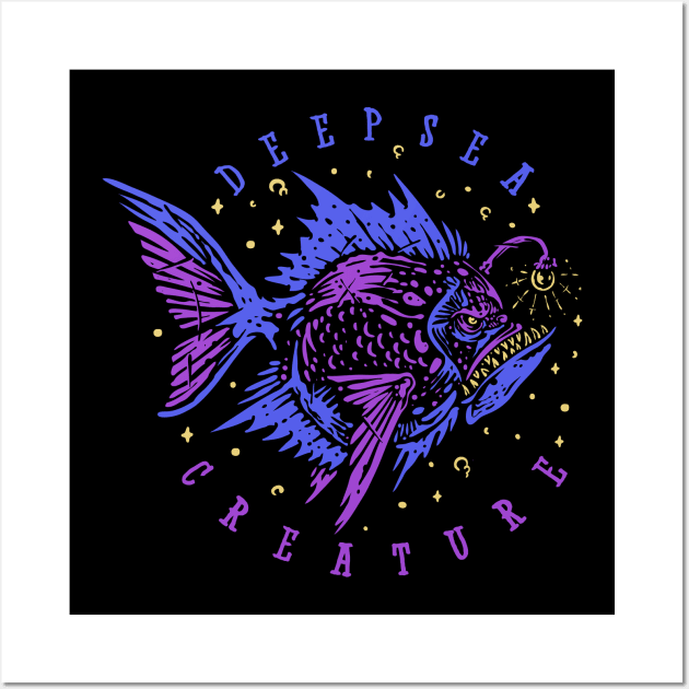 deep sea fish vintage Wall Art by Mako Design 